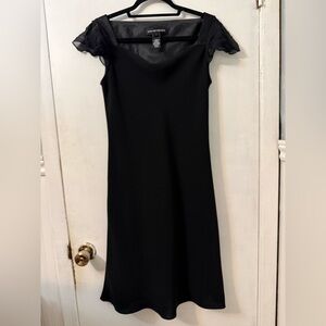 Jones New York Black Cowl Neck Dress with Fluttery Sleeves